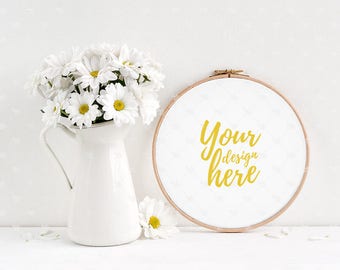 Download Embroidery hoop mockup / Styled stock photography ... PSD Mockup Templates