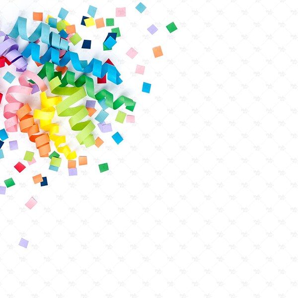 Desktop styled stock photography / Instant download / Rainbow confetti on white background / #0915