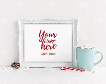Download Free 10x8 Christmas styled frame / Styled stock photography / Instant download / landscape frame mockup / #5253 PSD Template