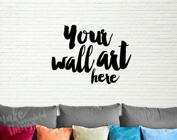 Blank Wall Art Mockup Styled Stock Photography