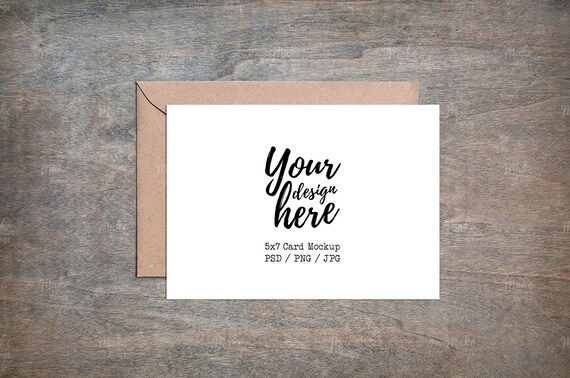 Download Free 5x7 Landscape Card Mockup Set Of 2 Horizontal (PSD ...