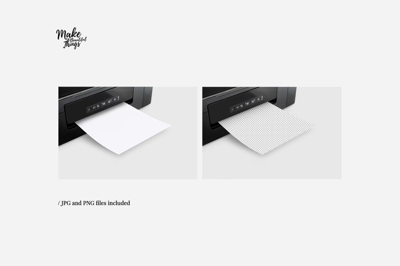 Printer and sheet mockup with PSD, JPG and PNG files included image 5