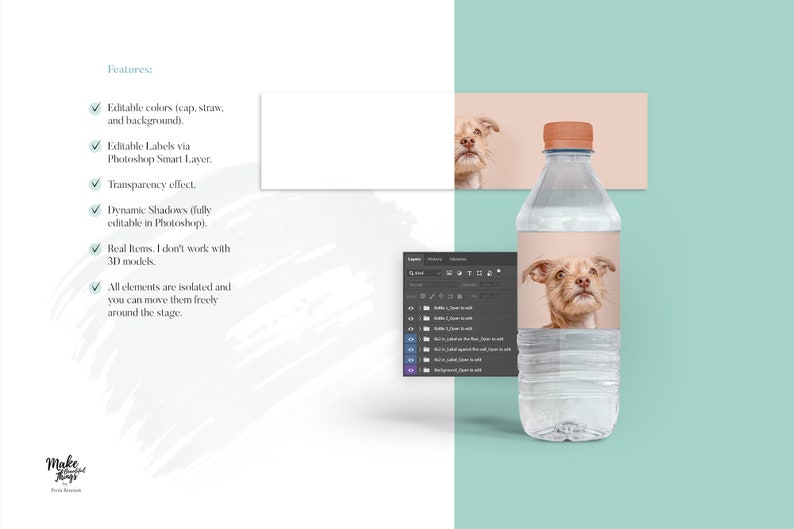 Isolated Water bottle Mockup. Photoshop water bottle mockup image 3