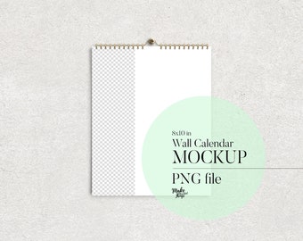 8x10 Wall Calendar mockup. PNG file included