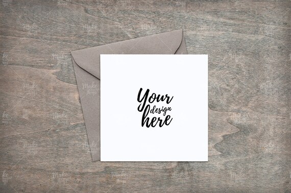 Square Card Muckup Set Of 3 Cards Mockup Etsy