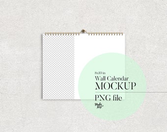 8x10 Wall Calendar mockup. PNG file included