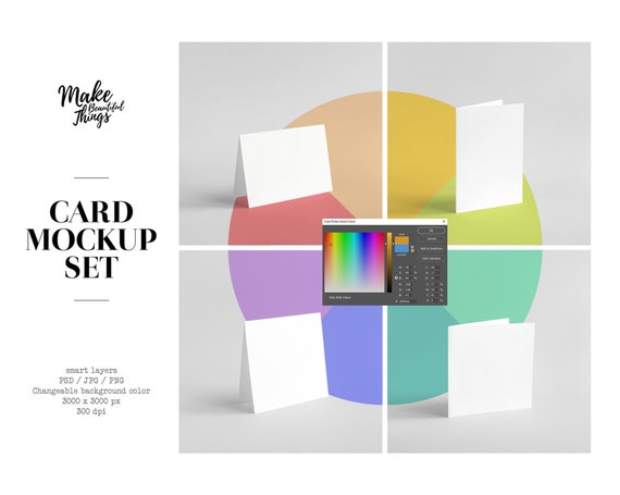 Greeting Card Mockup Card Mockup Set Folded Card Mockup Etsy