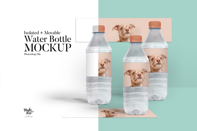 Isolated Water bottle Mockup. Photoshop water bottle mockup image 1