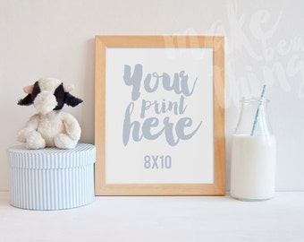 8x10 wooden frame / Nursery styled stock photography / Instant download / vertical frame