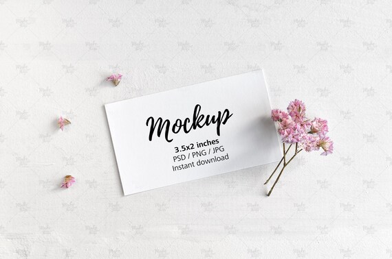 Business Card Mockup Minimalist Business Card Mockup 3 5x2 Etsy