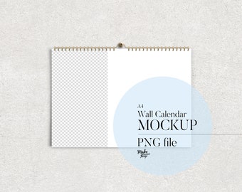 A4 Wall Calendar mockup. PNG file included