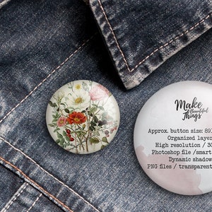 Isolated pin button mockup / Isolated / Movable elements image 4