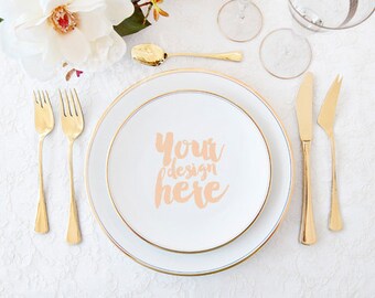 Table setting styled stock photography / Instant download / Place setting / wedding style