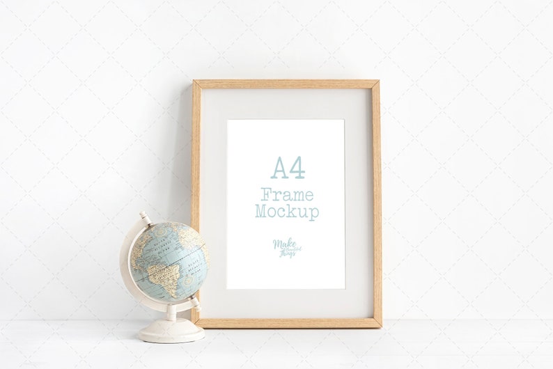Download A4 Wooden Frame mockup. Neutral wooden frame mockup | Etsy