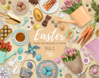 Easter Scene Creator / Isolated movable elements / PSD + PNG