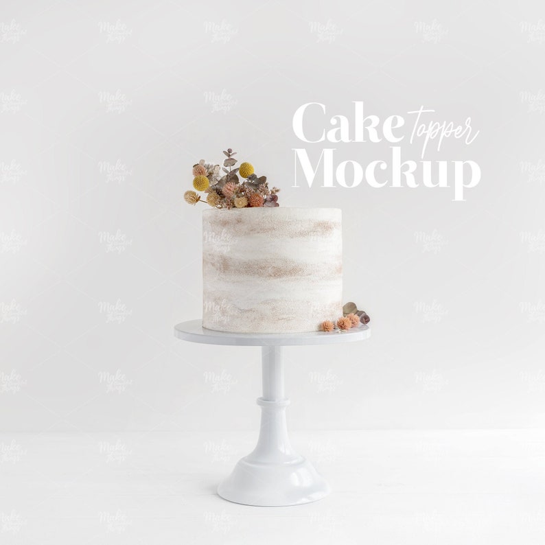 Download Cake topper mockup. Cake stock photography front view. | Etsy