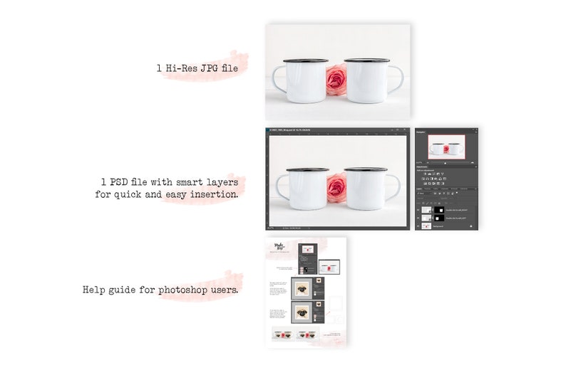 Download White enamel mugs mockup / Campfire mugs mockup / Two mugs ...