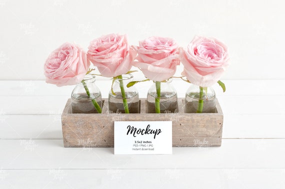 Business Card Mockup Styled Stock Photography Instant Etsy