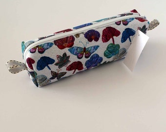 pencil case, butterflies