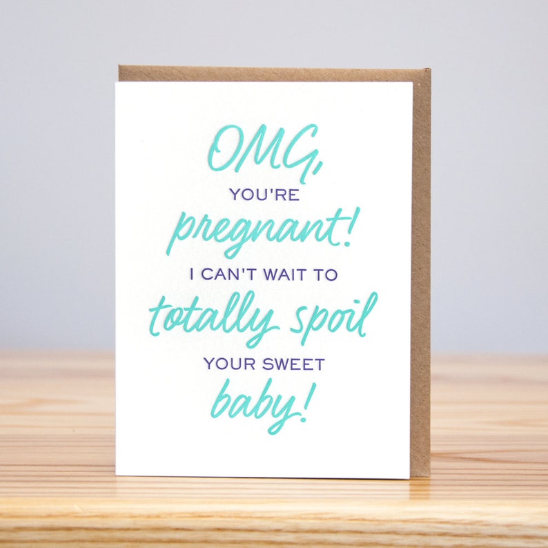 OMG You're Pregnant Card // Letterpress - Etsy