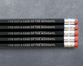 Case of the Mondays // Foil Stamped Pencils // Set of 5