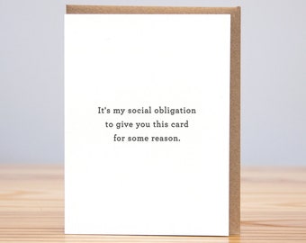 Social Obligation Card // Letterpress