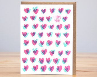 I Love You Heart Pattern // Letterpress