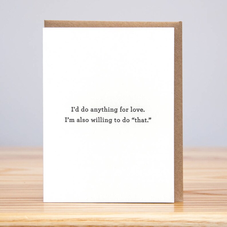 I'd Do Anything for Love // Letterpress Etsy