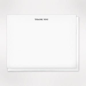 Thank You (Black) Flat Stationery Set // Letterpress