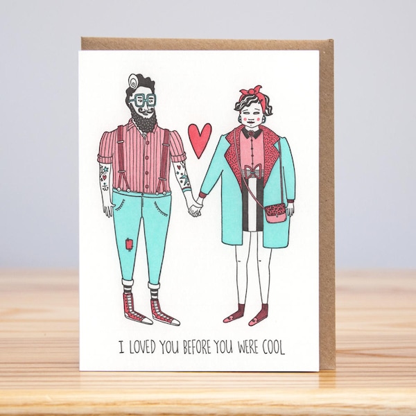 Before You Were Cool, Hipster Card // Letterpress