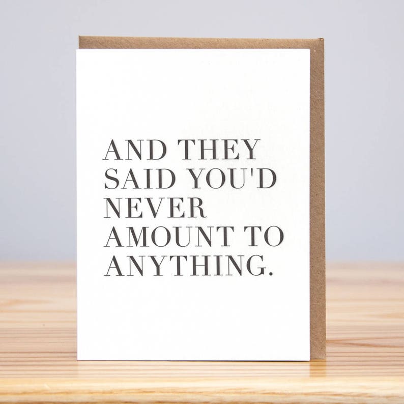 Sarcastic Congratulations Card // Letterpress Etsy