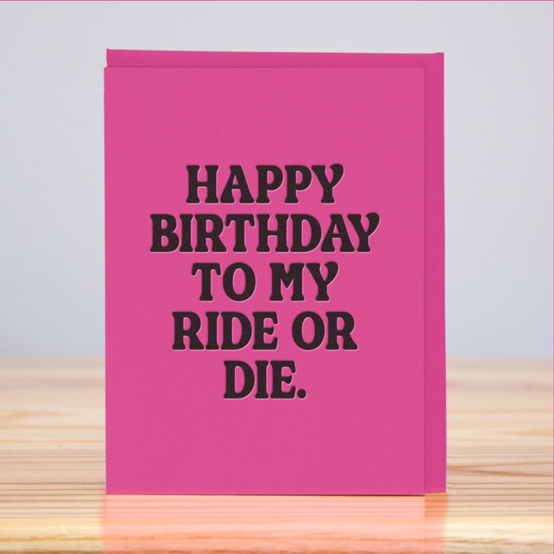 Birthday My Rider Ride or Die Birthday // Letterpress - Etsy