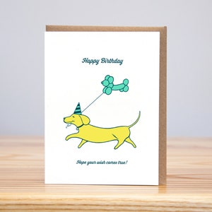 Weiner Dog Birthday Card // Letterpress