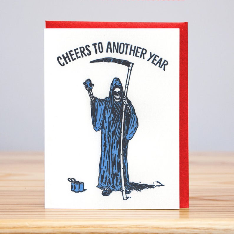 Cheers to Another Year Birthday Card // Letterpress Etsy