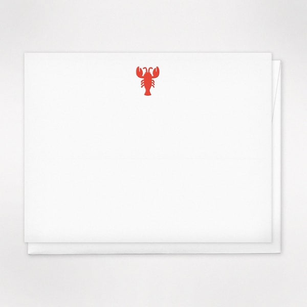Nautical Lobster Flat Stationery Set // Letterpress