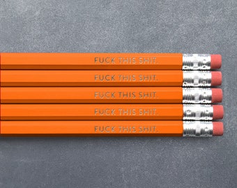 F*** This S***  // Foil Stamped Pencils // Set of 5