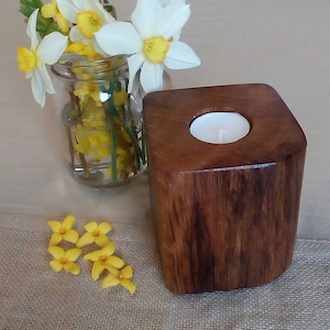 Reclaimed Oak Tea Light Holder, hand made in the UK, Wedding Gift