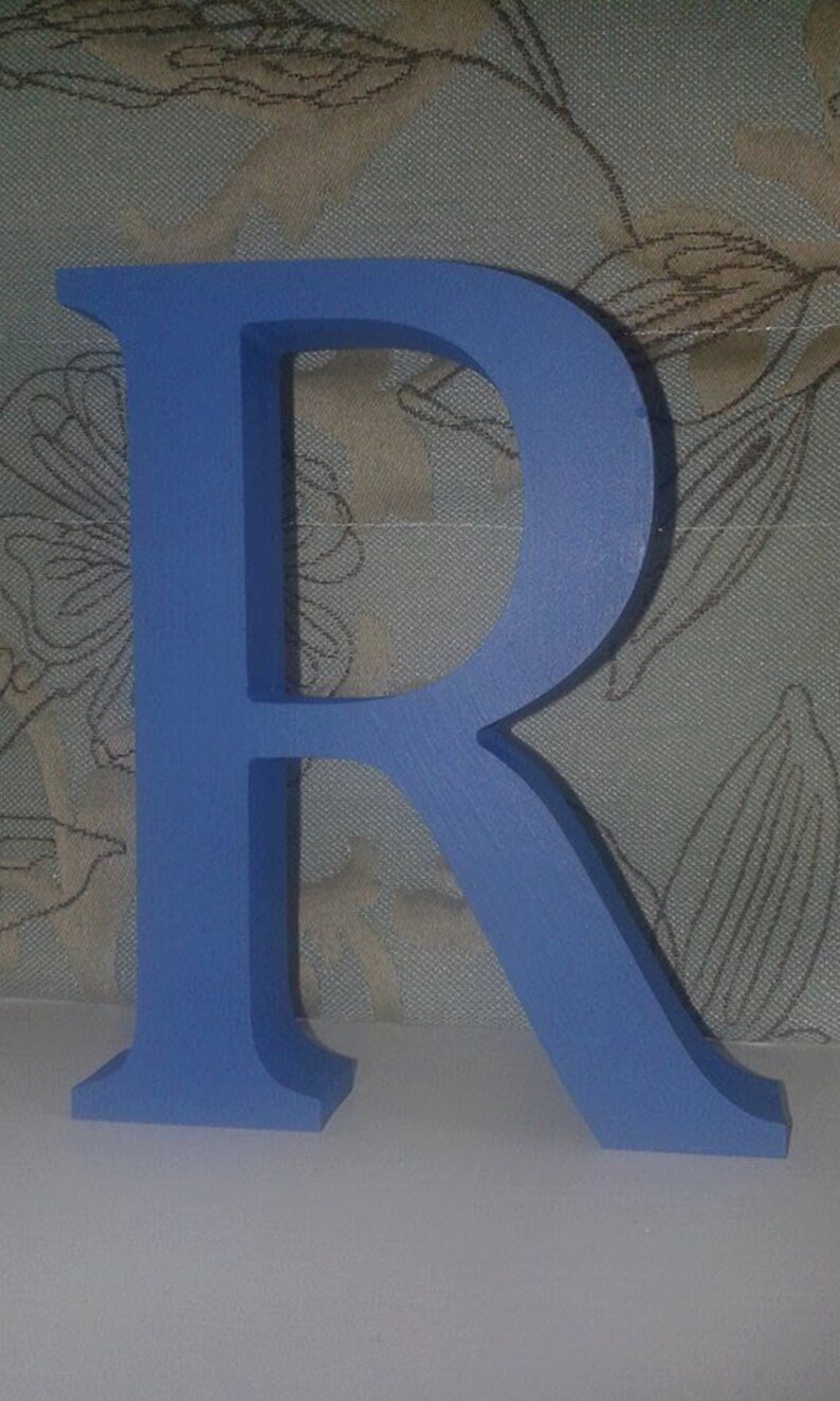 Bright Blue Wooden Letters and Numbers Freestanding Etsy