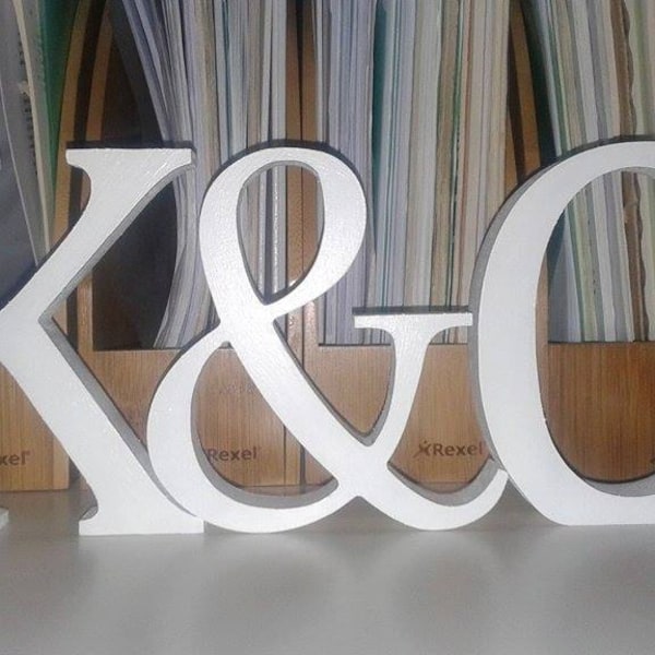 Wedding Decoration / Valentines Gift - Free Standing Wooden Letters and an Ampersand, 13cm Large Letters - 2 Letters Plus & Sign, Initials