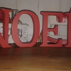 Decoración navideña, NOEL en letras de madera, decoración manto, decoración navideña