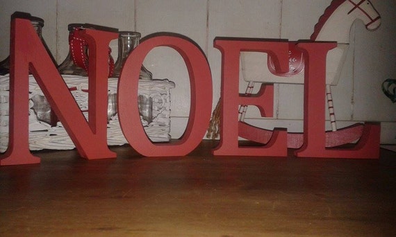 Noel Free Standing Christmas Decorations 13cm Large Letters Etsy