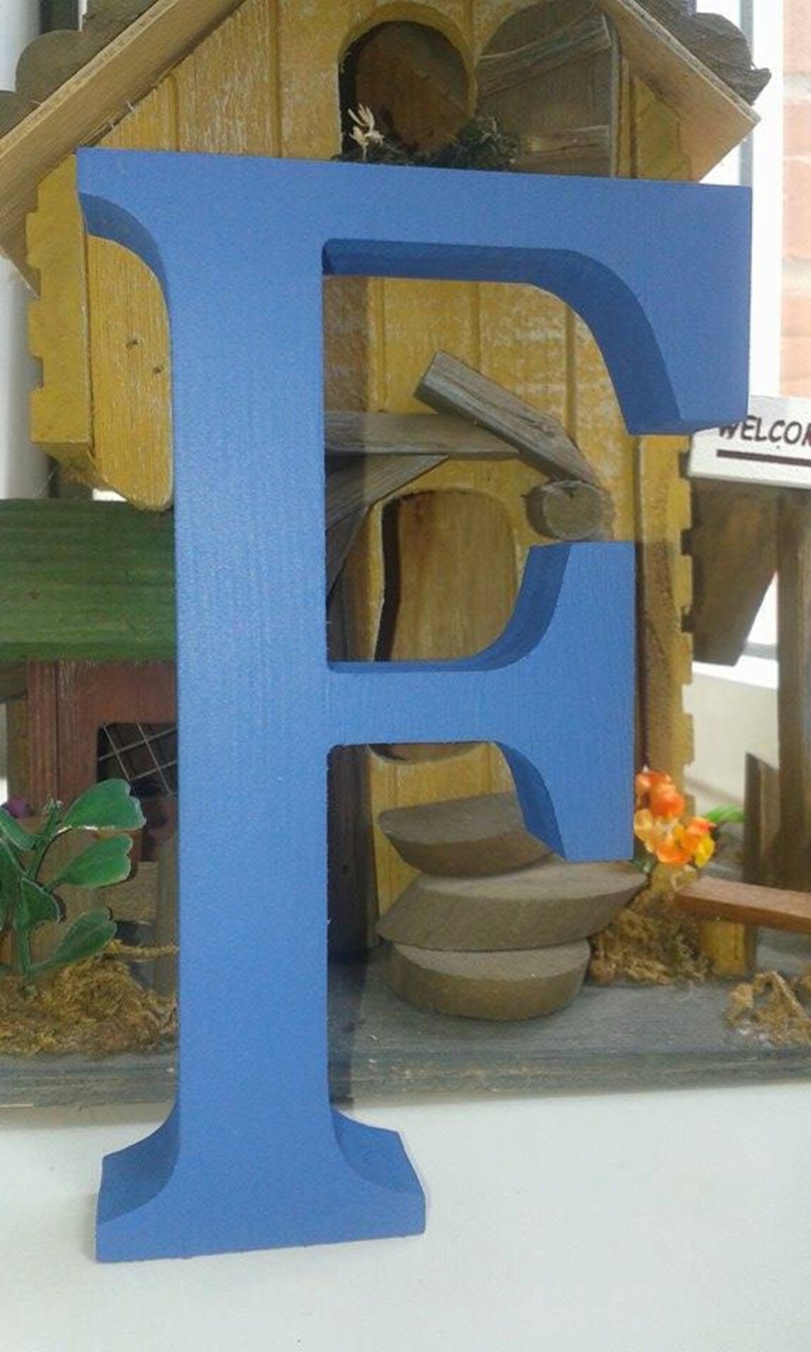 Bright Blue Wooden Letters and Numbers Freestanding Etsy