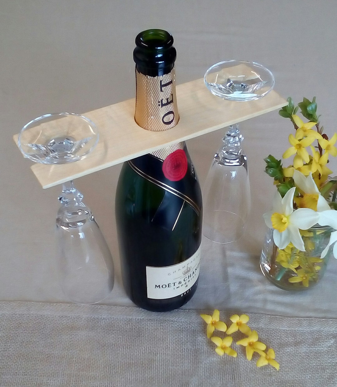 Wedding Gift Wine / Champagne Glass Holder Wooden Holder for Glasses