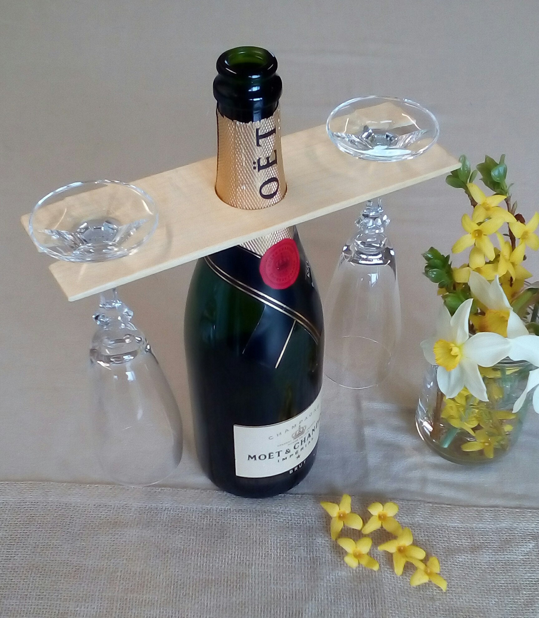 Wedding Gift Wine / Champagne Glass Holder Wooden Holder Etsy