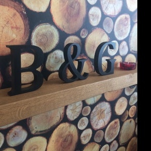 Wedding Decoration / Valentines Gift Free Standing Wooden Letters and an Ampersand, 13cm Large Letters 2 Letters Plus & Sign, Initials image 6
