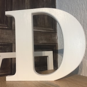 Letras, signos y números de madera blanca - Independientes - Pintados - Letras blancas grandes, letras grandes