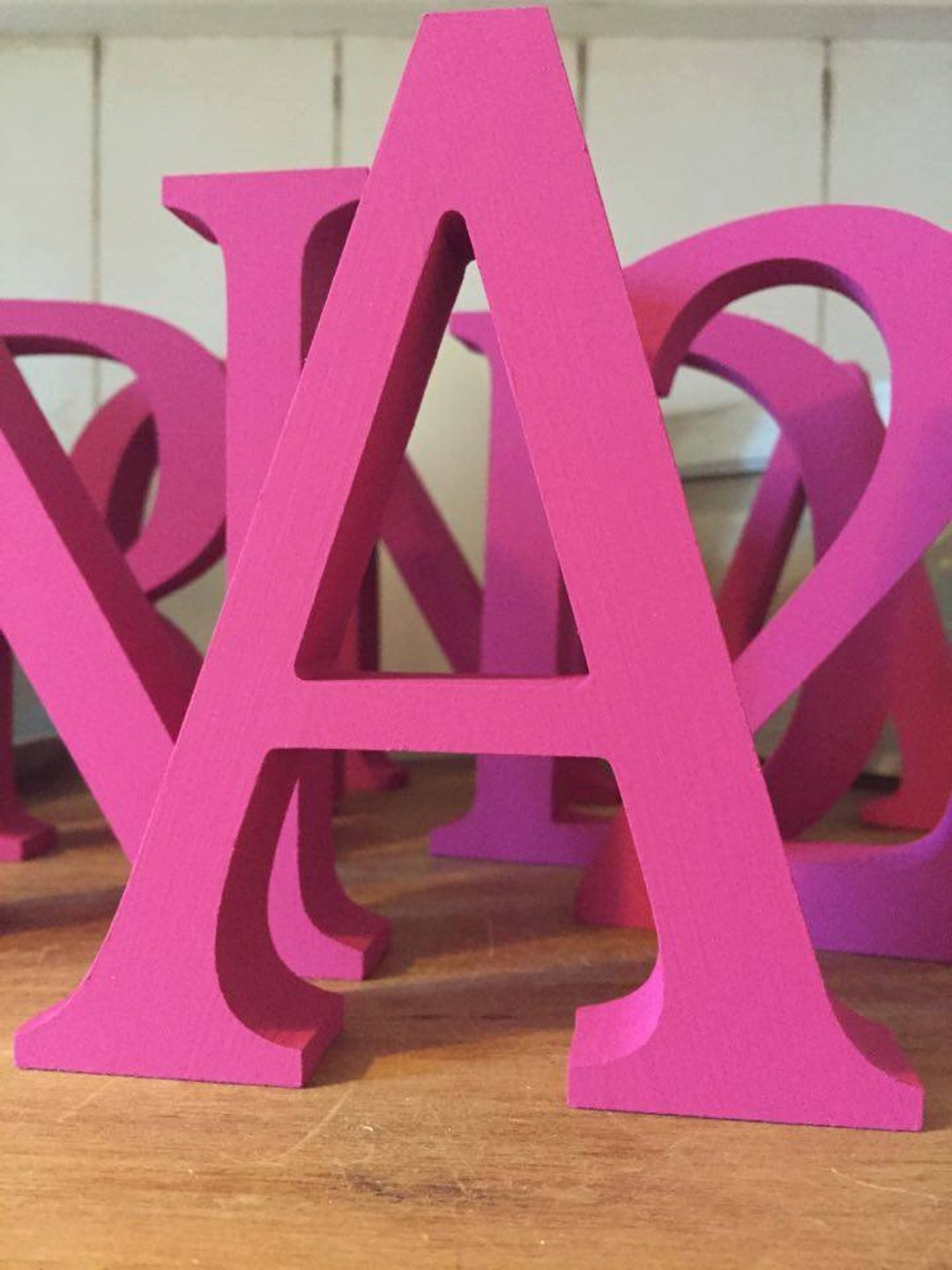 Hot Pink Wooden Letters and Numbers Freestanding Painted 13cm Large Letters Etsy