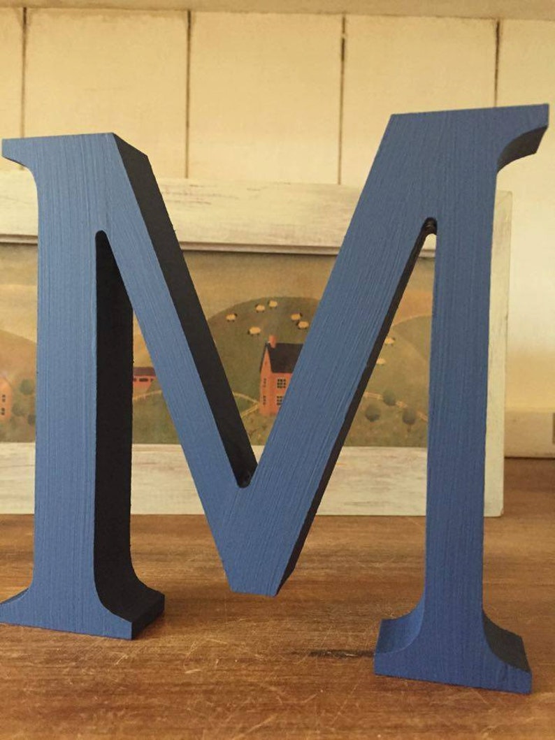 Navy Blue Wooden Letters and Numbers Freestanding 13cm Etsy