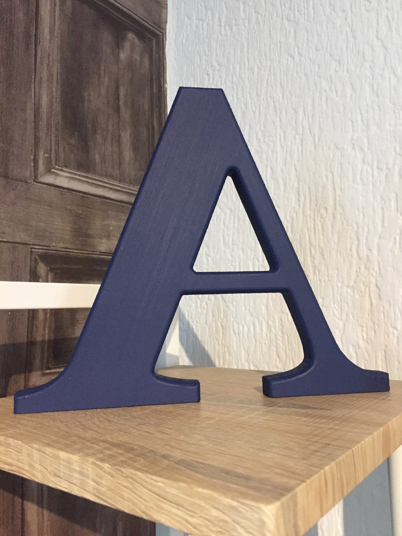 Navy Blue Large Letters Painted Wooden Letters Big Letters Etsy