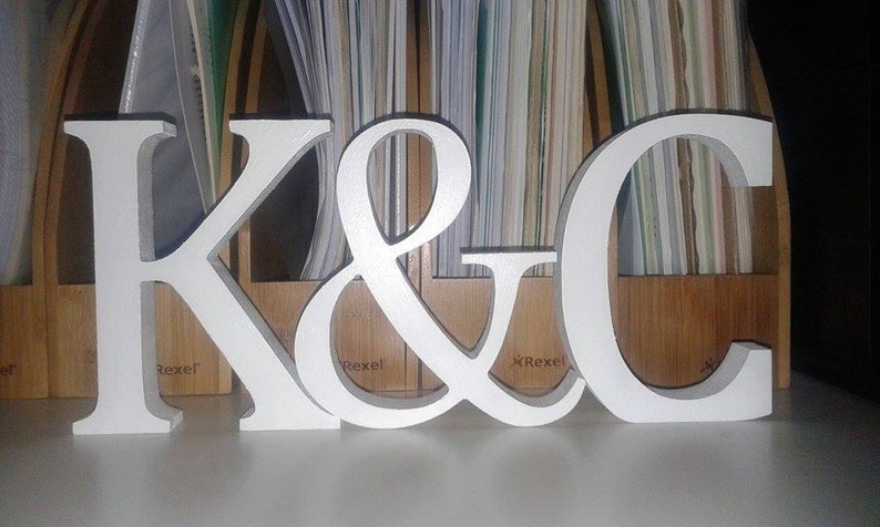 White Wooden Letters Signs And Numbers Free Standing Painted 13cm Large